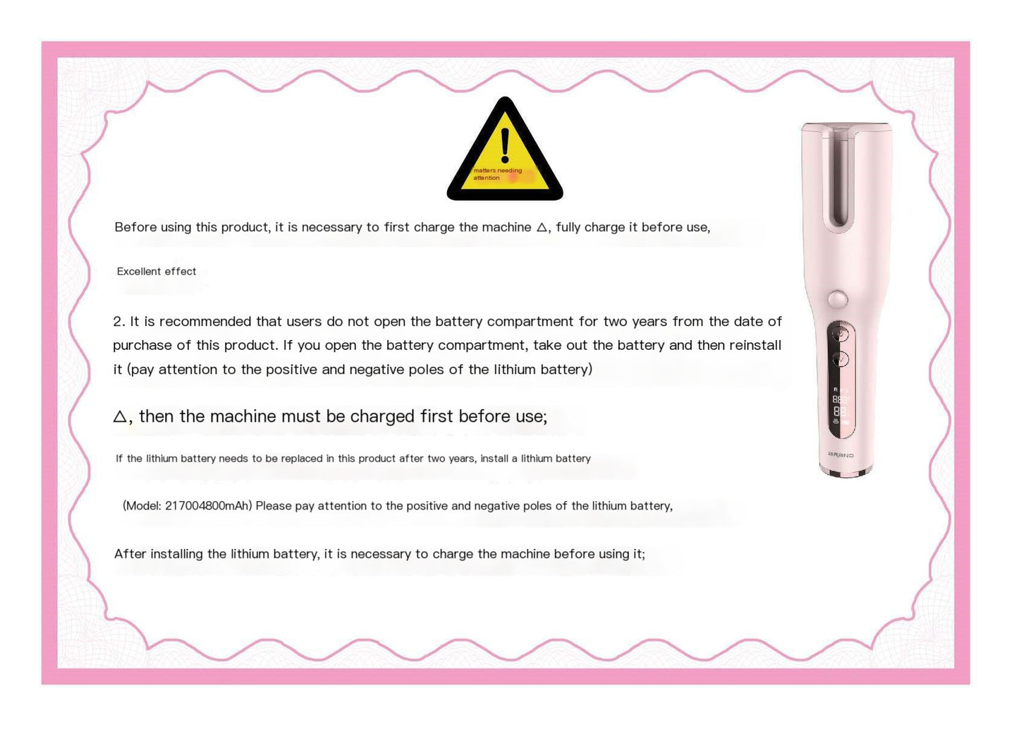 Wireless Automatic Hair Curler